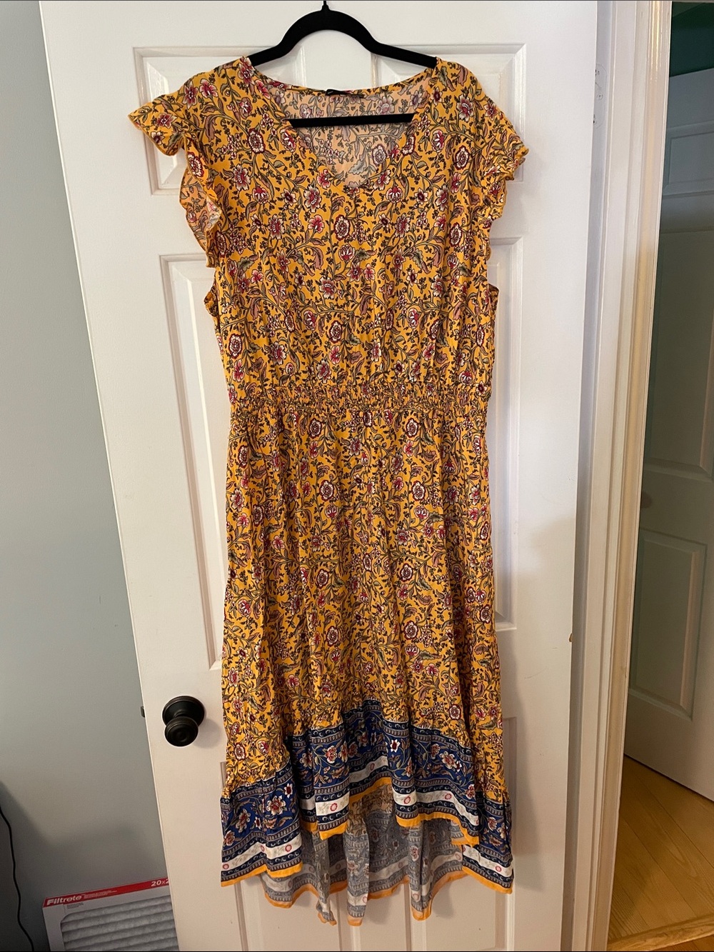 Fashion Mustard Yellow Floral Bohemian Spring Summer Colorful Vintage Boho new